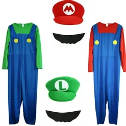 Voksne mænd Super Mario Bros. Fancy Dress Kostume Cosplay Kostume W Green S