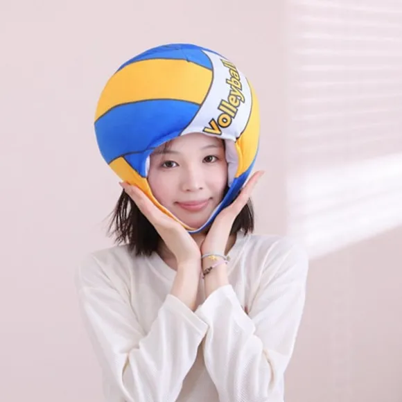 Volleyball Plys Hat Ekstra Blød Realistisk Udseende Bedårende Vaskbar Fuld Fyldt Dekorativ Ikke-Falming Nyhed Volleyball Plys Hat Cosplay Hovedbeklædning | Fyndiq