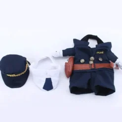 Vunny kæledyrskostume, kæledyrskostume Kat og hund Cosplay Police Sjovt kostume Cool politikostume med hat Kat og hund(e)