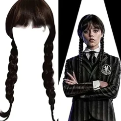 Wednesday Addams Familie Kostume Paryk - Wednesday Addams Paryk black