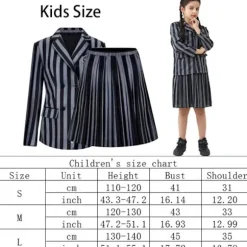 Wednesday Addams Kostume Nevermore Academy Børn Voksen Uniform Kjole Kostume Cosplay Kun Paryk-FA- Only Wig One Size