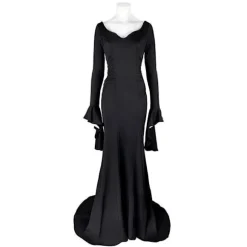 Wednesday Addams Kostume Morticia Maxikjole Langærmet Herr Gomez Cosplay Damekostume Women Costume XXL Women Costume XXL