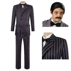 Wednesday Addams Kostume Morticia Maxikjole Langærmet Herr Gomez Cosplay Damekostume Women Costume XXL Women Costume XXL