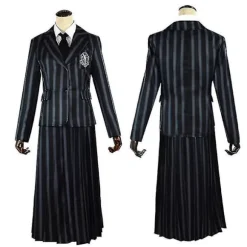 Wednesday Addams The Addams Family Nevermore Kostume Uniform Sæt Kvinder Tøj S Wig 1