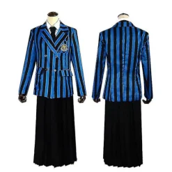 Wednesday Addams The Addams Family Nevermore Kostume Uniform Sæt Kvinder Tøj S Wig 1