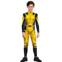 Wolverine Kostume til Mænd, Superhelt Jumpsuit til Drenge, Halloween Cosplay, Bodysuit, Rekvisitter, Fantasy Yellow L