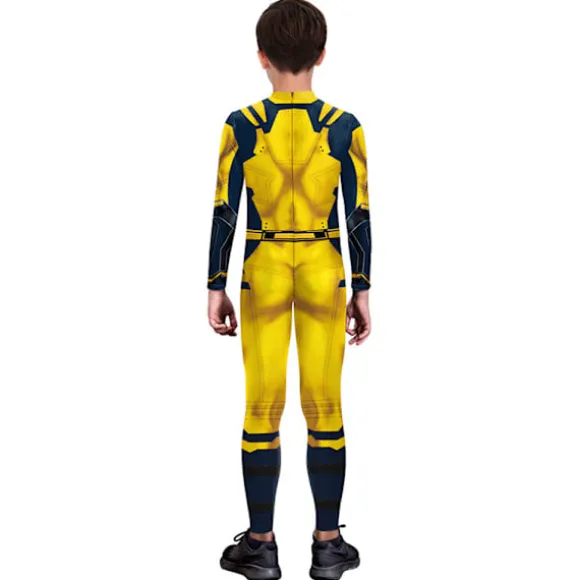 Wolverine Kostume til Mænd, Superhelt Jumpsuit til Drenge, Halloween Cosplay, Bodysuit, Rekvisitter, Fantasy Yellow L