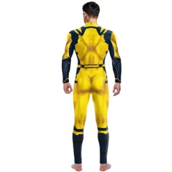 Wolverine-kostume til mænd, superhelt-jumpsuit til drenge, Halloween-cosplay-body Gul Yellow XL