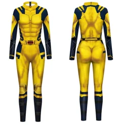Wolverine-kostume til mænd, superhelt-jumpsuit til drenge, Halloween-cosplay-body Gul Yellow XL