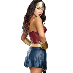 Wonder Woman Kostume til voksne kvinder DC Comics Superhelte-outfit Halloween Karneval Cosplay Fest Udklædning Komplet sæt-FS- S S
