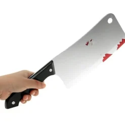 2x Blodig Kødøkse, Knive Realistisk Køkken Kødøkse Rekvisit Til Halloween Prank Legetøj Scene Rekvisitter