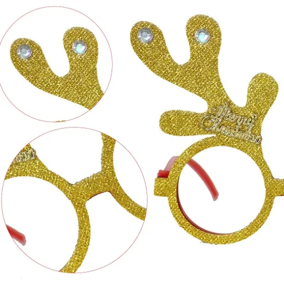 Xmas Tegneserie Briller 6 stk. Brille Ramme Festartikler Briller til Børn Rensdyr Solbriller Nyhed Fest Briller Cosplay Briller Tegneserie Briller Elg | Fyndiq