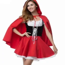 Xs-6xl Deluxe Voksen Rødhætte Kostume Med Kappe Kvinder Udklædning Halloween Fest Prinsesse Fancy Kjole color:6XL-Red Riding Hood