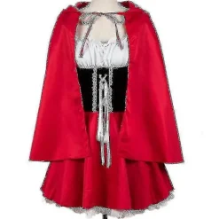 Xs-6xl Deluxe Voksen Rødhætte Kostume Med Kappe Kvinder Udklædning Halloween Fest Prinsesse Fancy Kjole color:6XL-Red Riding Hood