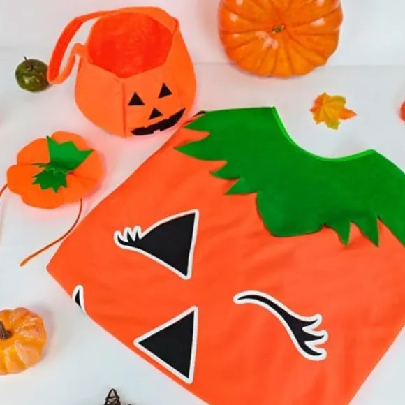 Yezmo Græskar Tilbehør, til Halloween med Slikpose og Hårbøjle til Voksne Kvinder og Mænd, Cosplay til Voksne Kvinder
