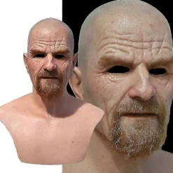 {YM}Realistisk gammel mand maske latex Halloween Cosplay Party Fuld maske Fg (FMY)