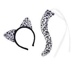 Zebra Giraf Ører Hårbøjler Hale Sæt Dyre Udklædningssæt til Cosplay (FMY) Brown Leopard